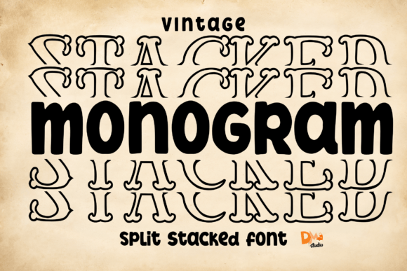 Vintage Monogram Stacked: A Display Font That Elevates Small Business Branding